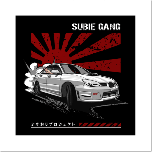 Subie Gang WRX STi (Pearl White) Posters and Art